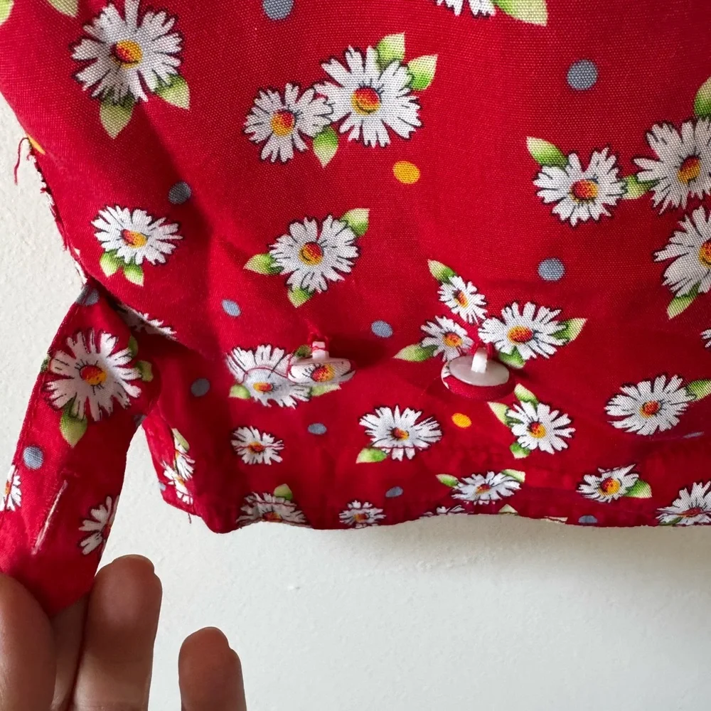 Vintage 90s Red Floral Vest - Picture 7 of 8